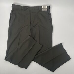 Architect Men Dress Pant 38x30 Wrinkle Free Classic Fit Extender‎ Waistband Grey